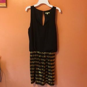 Black dress with gold sequins